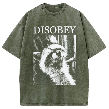 Tokyocanvas Disobey Raccoon Washed T-Shirt