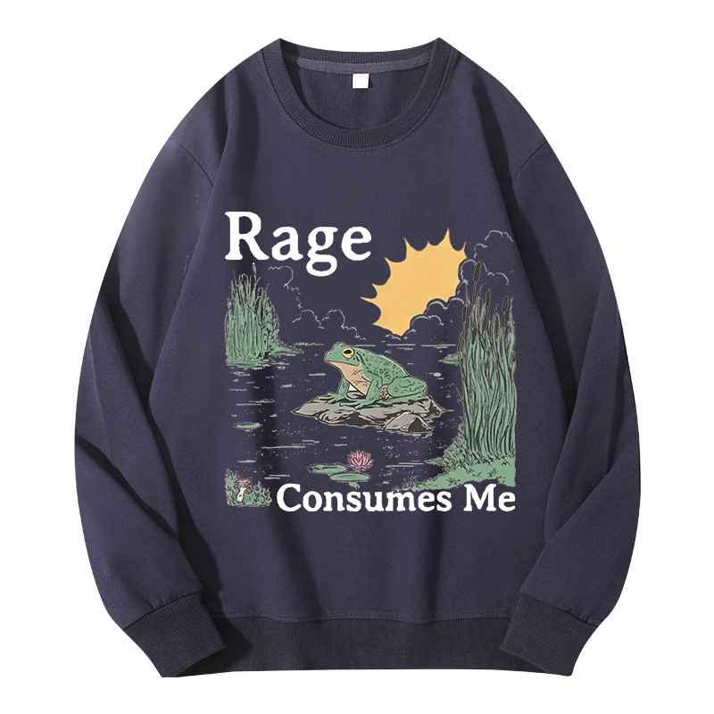 Tokyocanvas Rage Consumes Me Frog Pond Classic Sweatshirt