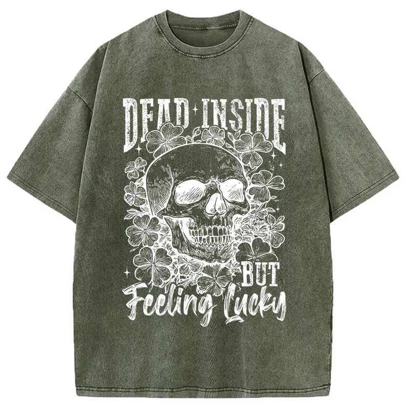 Tokyocanvas Dead Inside But Feeling Lucky Washed T-Shirt