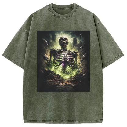 Tokyocanvas Radioactive Inspired Skeleton Washed T-Shirt