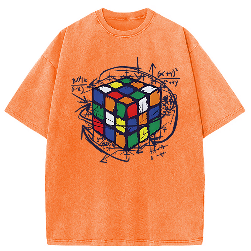 Tokyocanvas Rubik's Cube Solution Puzzle Algorithm Washed T-Shirt