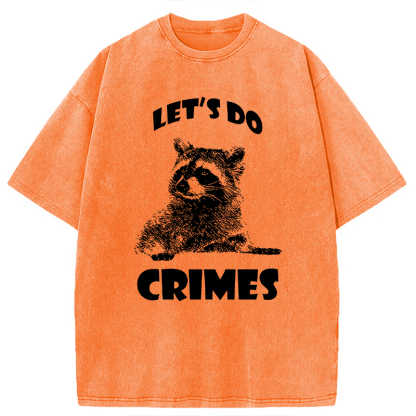 Tokyocanvas Raccoon Let's Do Crimes Washed T-Shirt