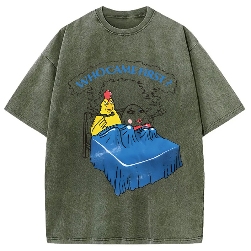 Tokyocanvas Who Came First Washed T-Shirt