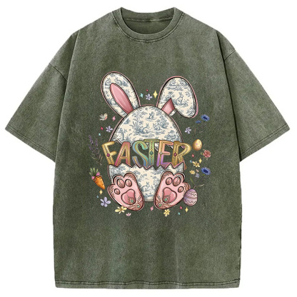 Tokyocanvas Easter Bunny Egg Washed T-Shirt
