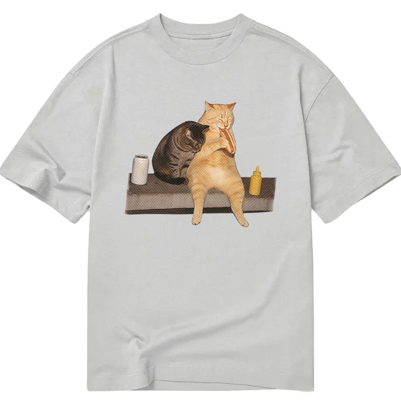 Tokyocanvas Cat Eating Hot Dog Classic T-Shirt