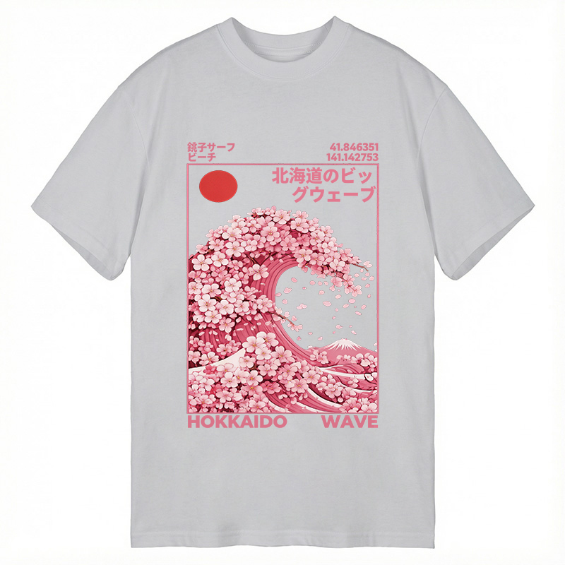 Tokyocanvas Hokkaido Wave Sakura Classic T-Shirt