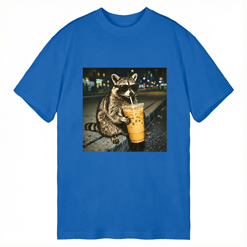 Tokyocanvas Racoon with a Ice Coffee Classic T-Shirt