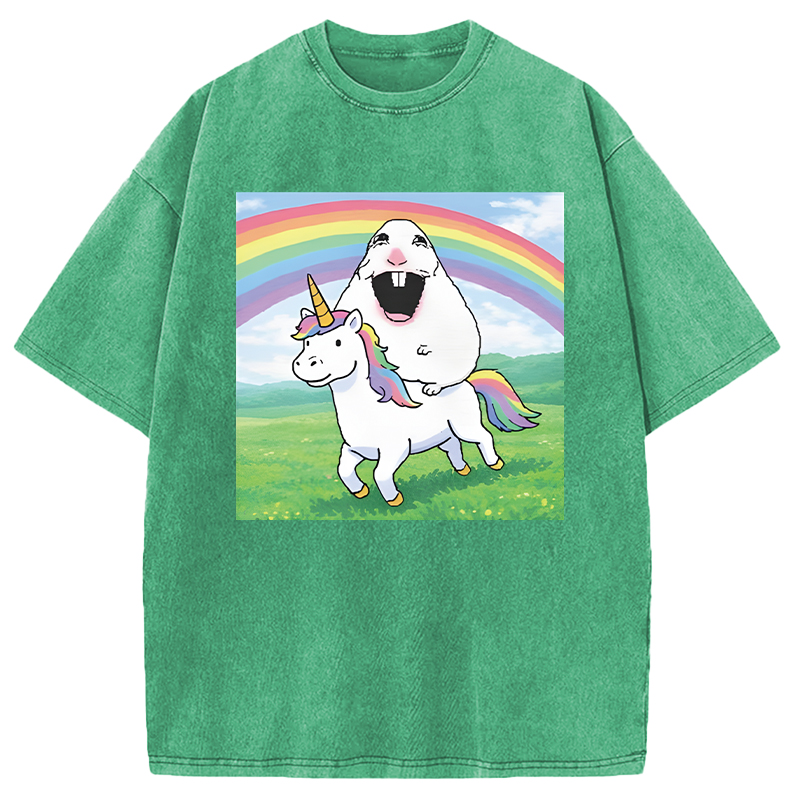 Tokyocanvas Silly Mouse Meme Washed T-Shirt