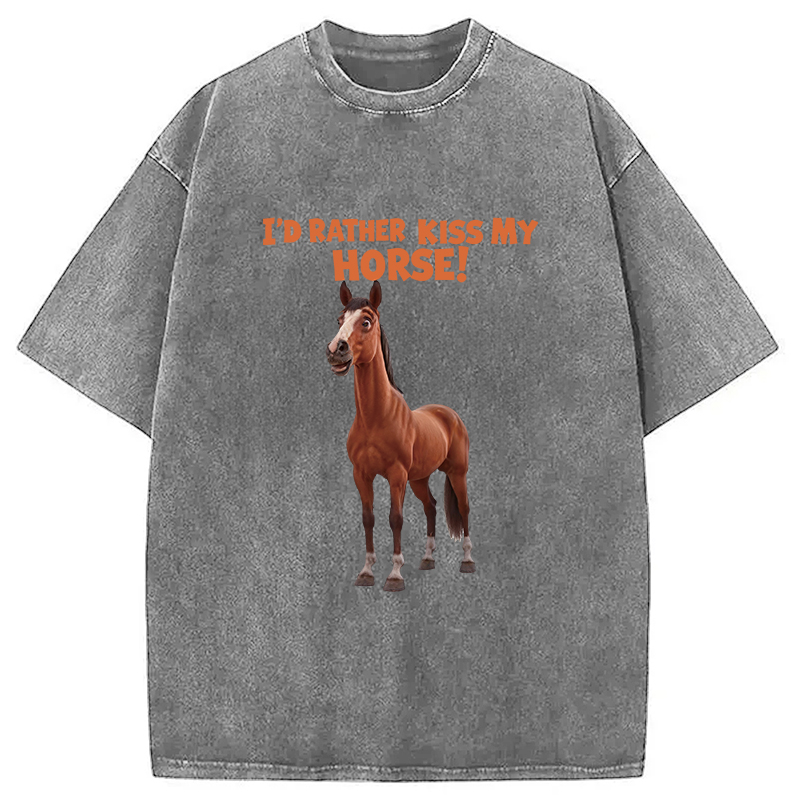 Tokyocanvas Rather Kiss My Horse Washed T-Shirt