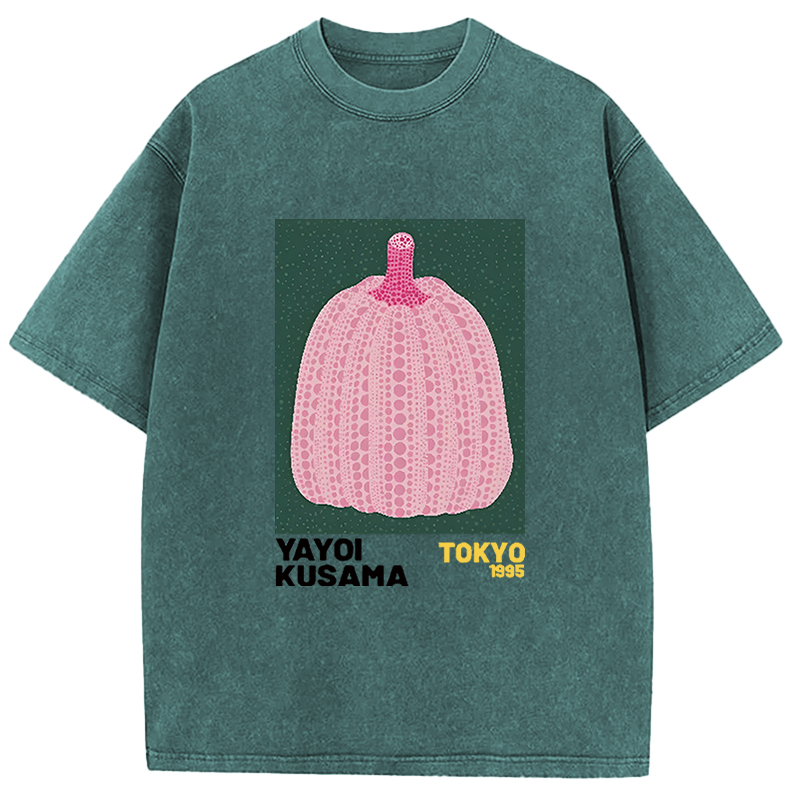 Tokyocanvas Art Pink Pumpkin Washed T-Shirt