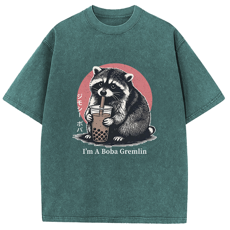 Tokyocanvas Jimothy Raccoon Boba Washed T-Shirt