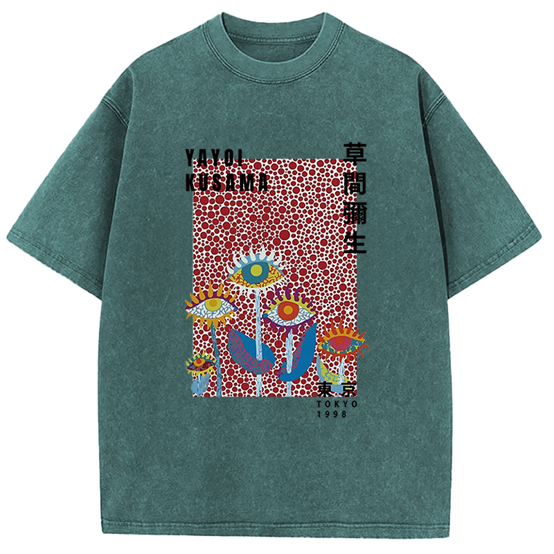 Tokyocanvas Dotted Eyes Washed T-Shirt