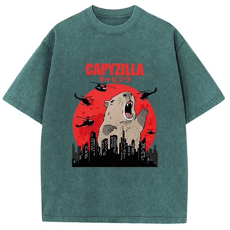 Tokyocanvas Capyzilla Capybara Washed T-Shirt