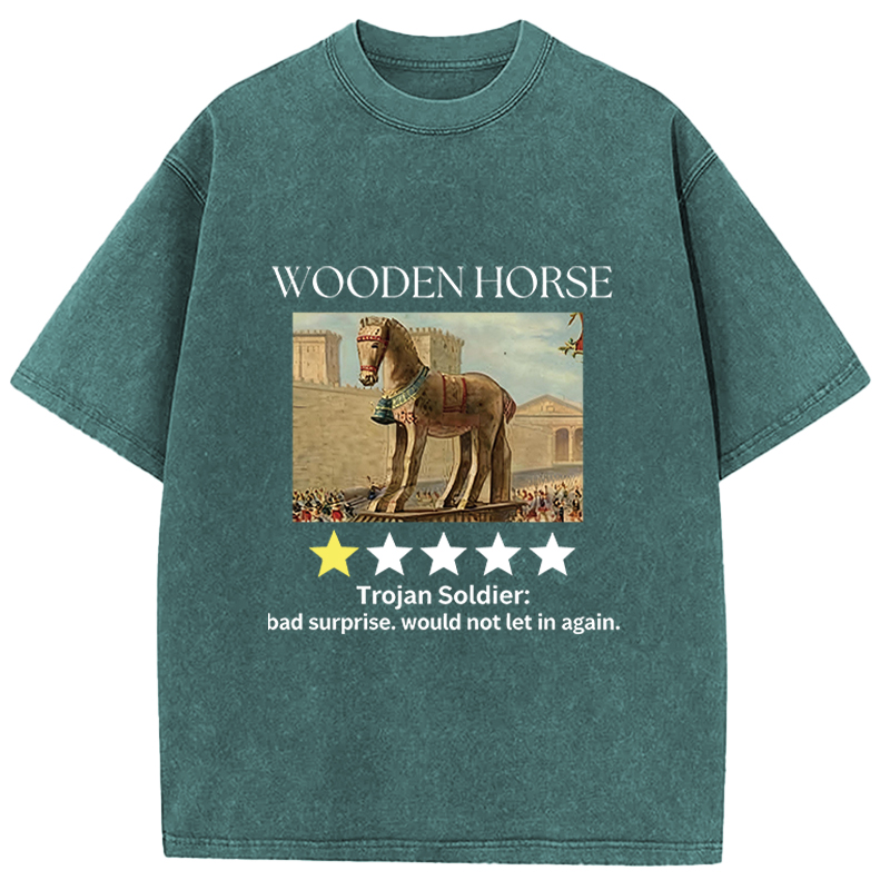 Tokyocanvas Trojan Horse One Star Review Washed T-Shirt