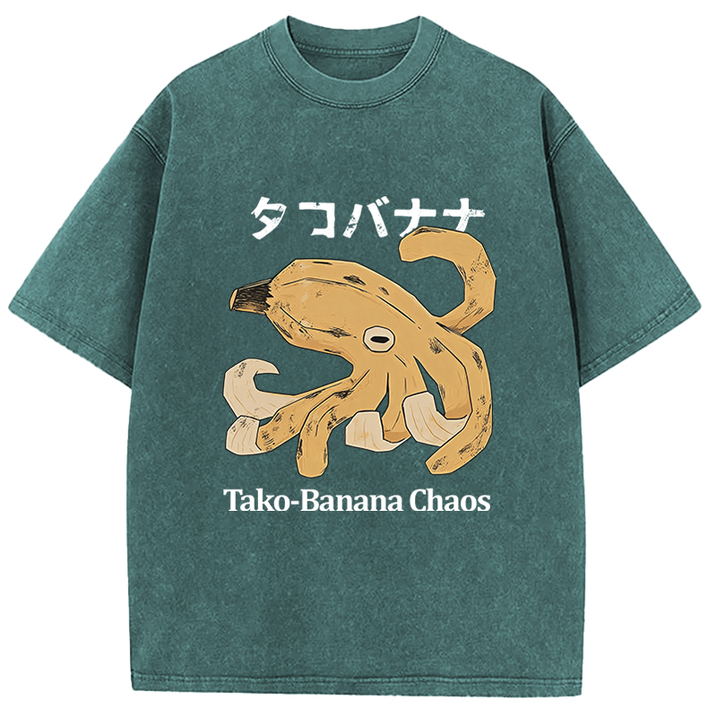 Tokyocanvas Tako‑Banana Chaos Washed T-Shirt