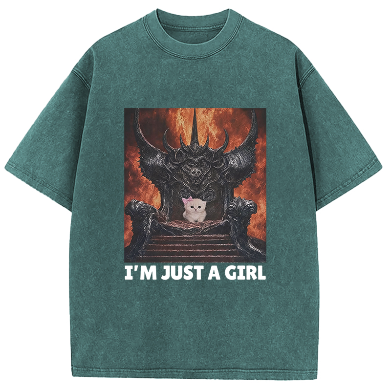 Tokyocanvas I'm Just A Girl Washed T-Shirt
