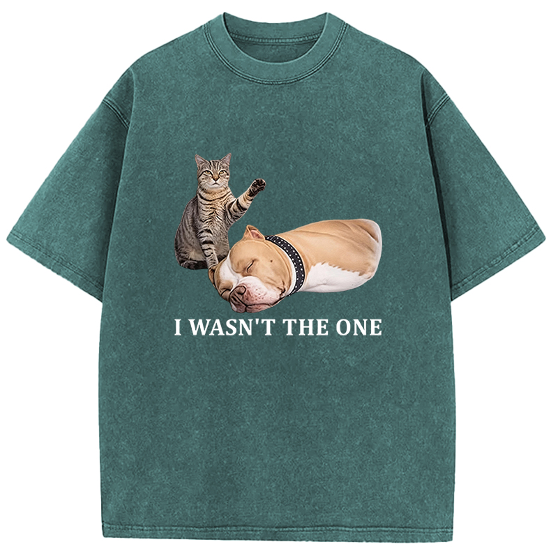 Tokyocanvas Funny Cat And Dog Washed T-Shirt