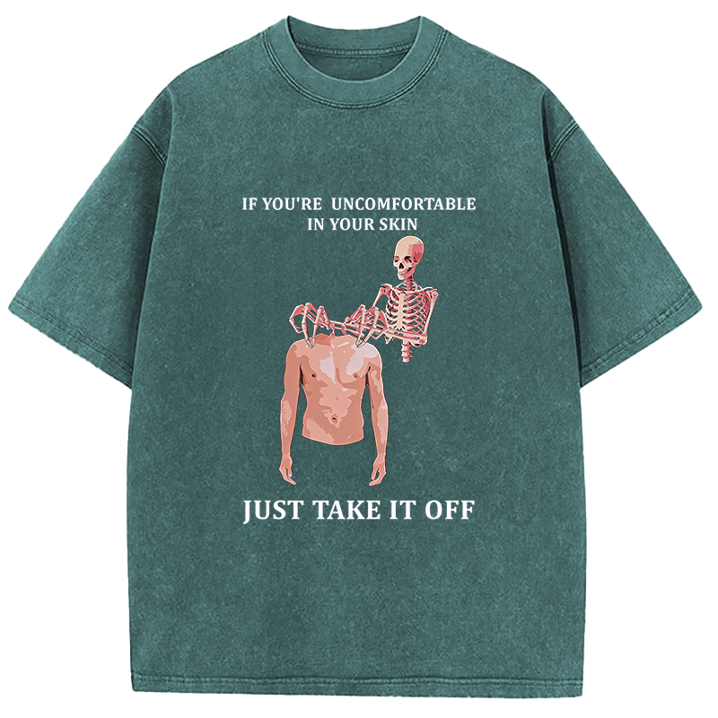 Tokyocanvas Skeleton Skin Off Washed T-Shirt