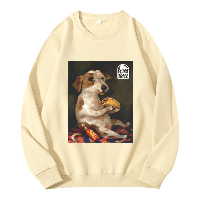 Tokyocanvas Dog Chill With Taco Bell Vintage Classic Sweatshirt