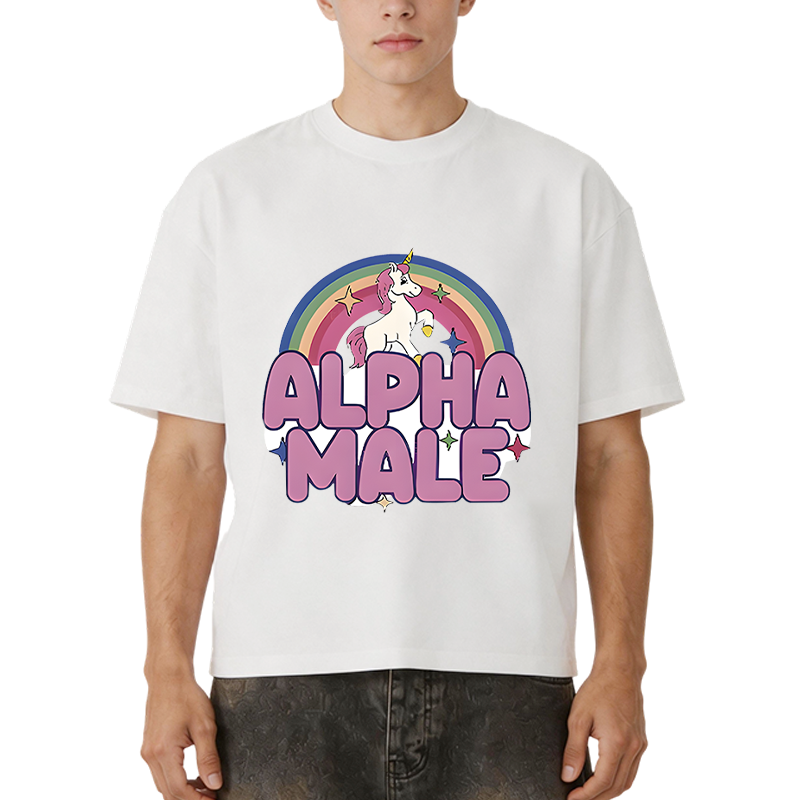 Tokyocanvas Rainbow Unicorn Alpha Male Boxy T-shirt