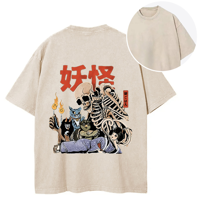 Tokyocanvas The Yokai Club Back Washed T-Shirt