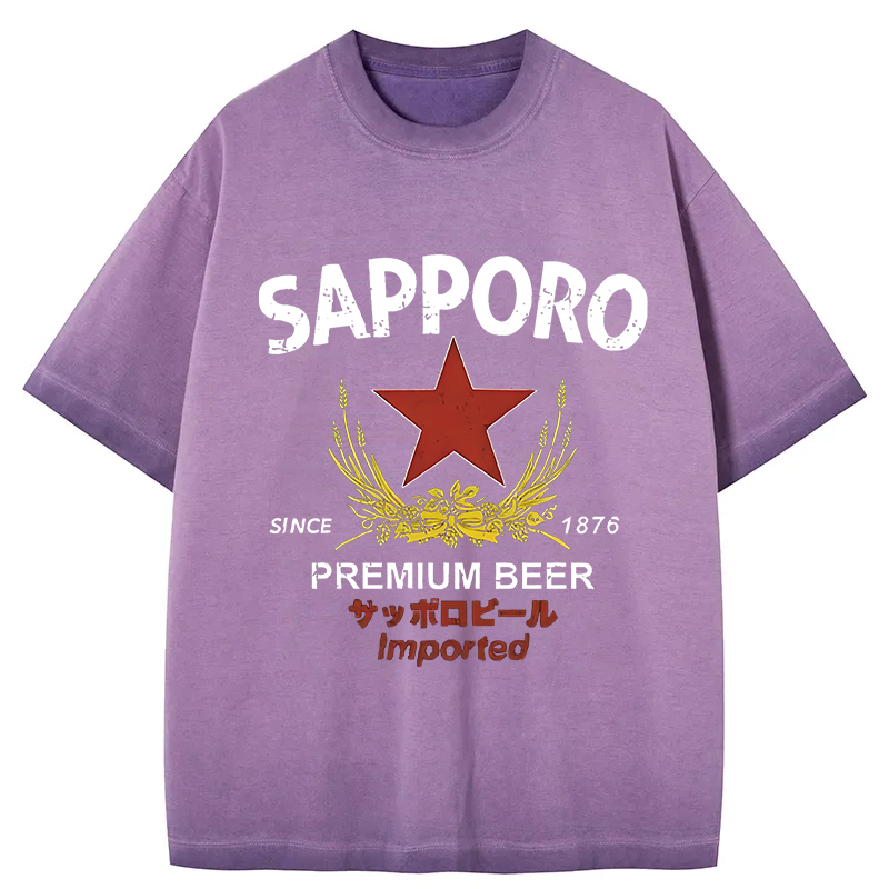 Tokyocanvas Sapporo Beer Essential Gradient Washed T-Shirt