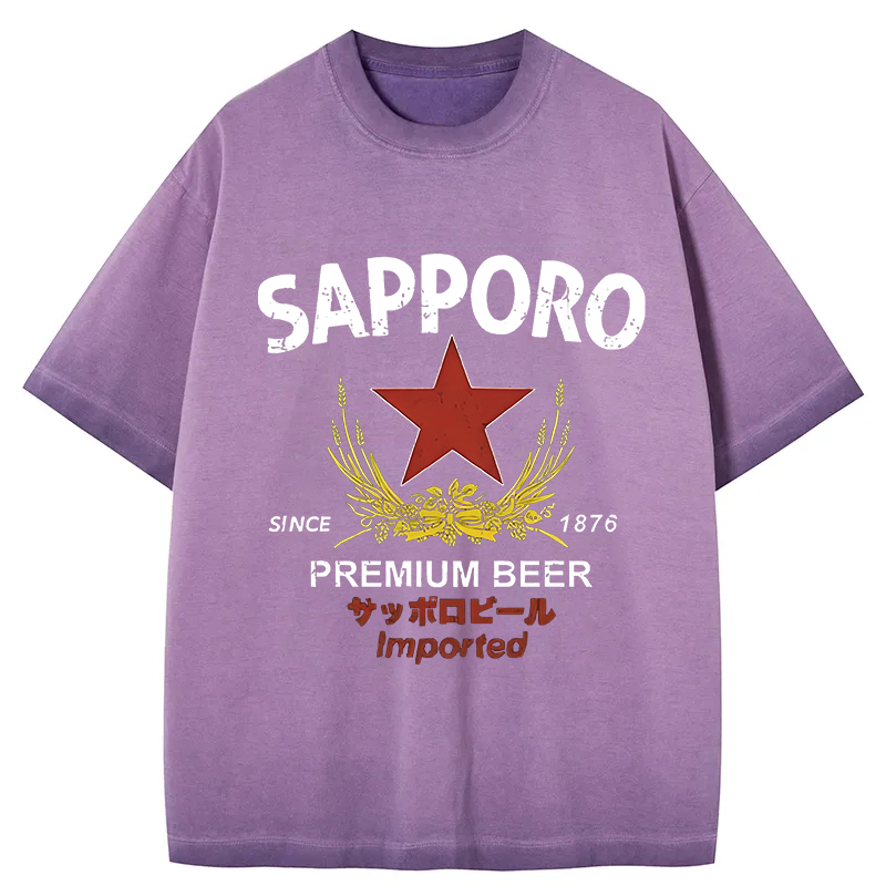 Tokyocanvas Sapporo Beer Essential Gradient Washed T-Shirt