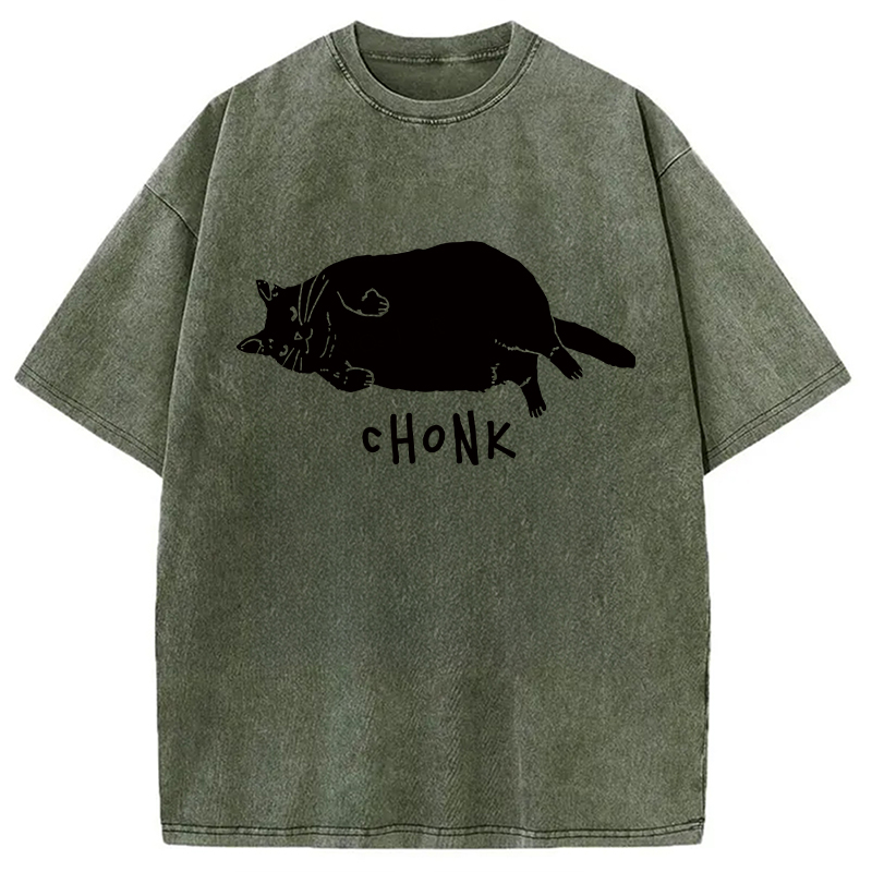 Tokyocanvas Chonk Cat Washed T-Shirt