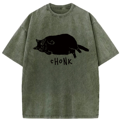 Tokyocanvas Chonk Cat Washed T-Shirt