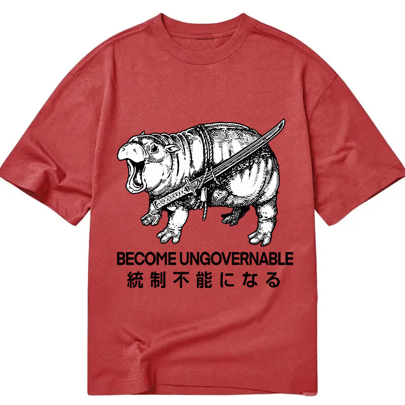 Tokyocanvas Moo Deng Carrying A Samurai Sword Classic T-Shirt