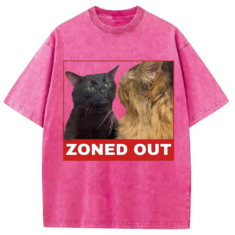 Tokyocanvas Funny Cat Zoning Meme Washed T-Shirt