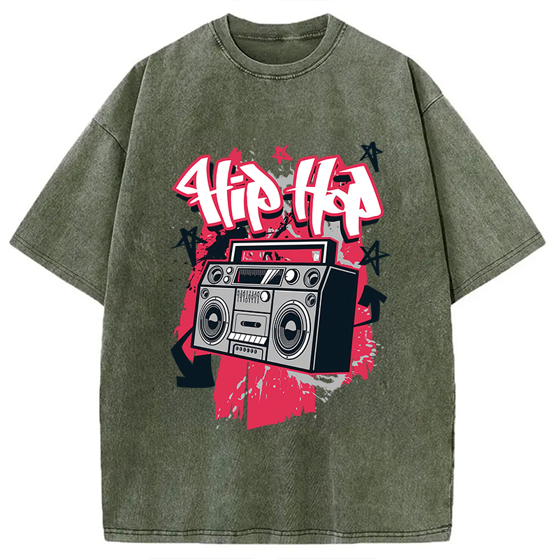 Tokyocanvas Hip Hop Style Washed T-Shirt