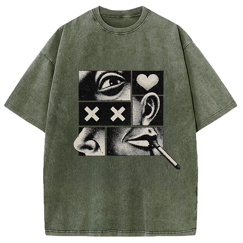 Tokyocanvas Disassembled Smoking Washed T-Shirt
