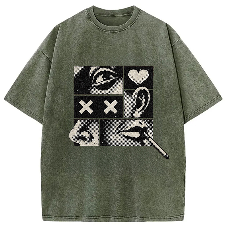 Tokyocanvas Disassembled Smoking Washed T-Shirt