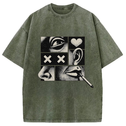 Tokyocanvas Disassembled Smoking Washed T-Shirt