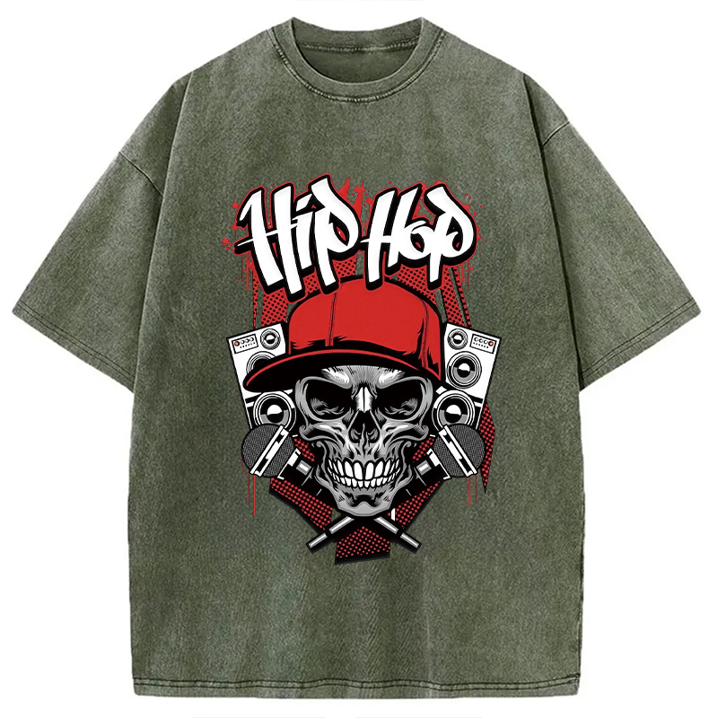 Tokyocanvas Skull Hip Hop Washed T-Shirt