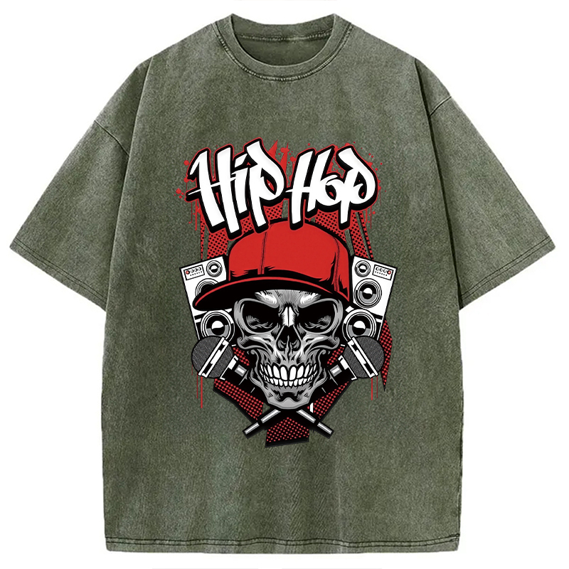 Tokyocanvas Skull Hip Hop Washed T-Shirt