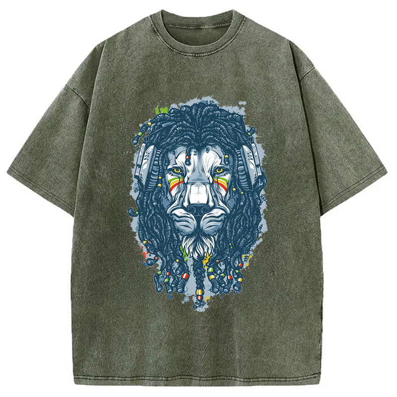 Tokyocanvas Hip Hop Lion Washed T-Shirt