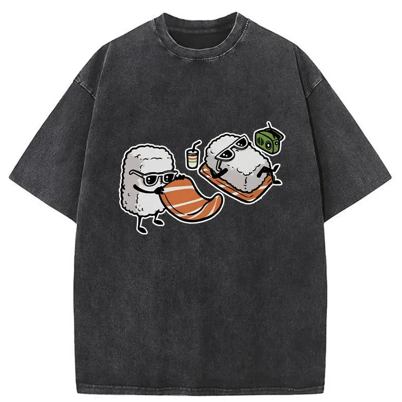Tokyocanvas Sunbathing Sushi Washed T-Shirt