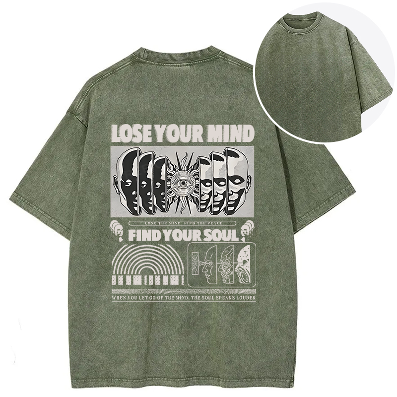 Tokyocanvas Lose Mind Find Soul Back Washed T-Shirt
