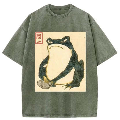 Tokyocanvas Matsumoto Hoji Japanese Frog Washed T-Shirt