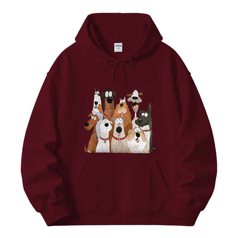 Tokyocanvas Funny Cute Dog Art Print Fleece Lined Hoodie