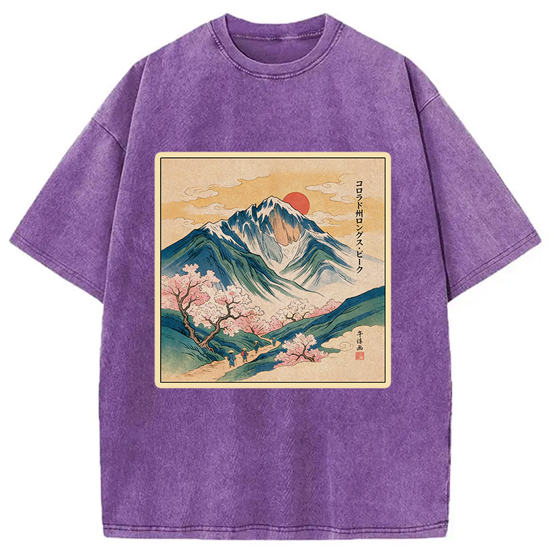 Tokyocanvas CVintage Japanese Mountain Sakura Washed T-Shirt