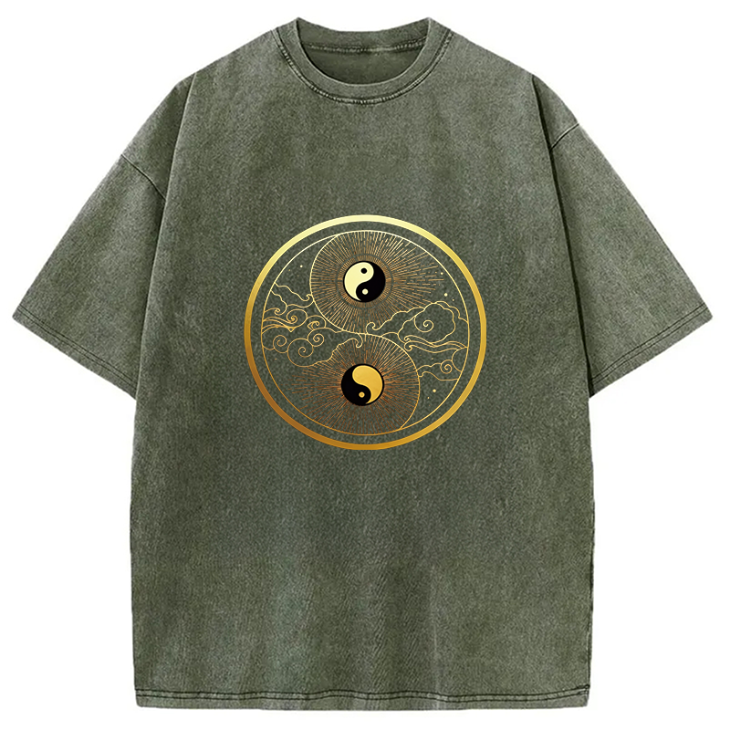 Tokyocanvas Solar-Lunar Tai Chi Washed T-Shirt