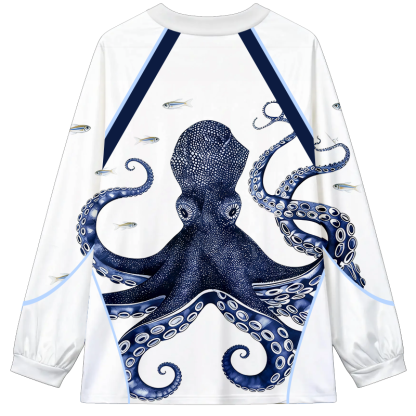Tokyocanvas Japanese Octopus Long Sleeve Graphic Print T-Shirt