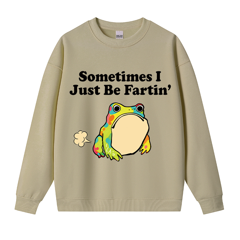 Tokyocanvas Farting Frog Fleece Lined Sweatshirt