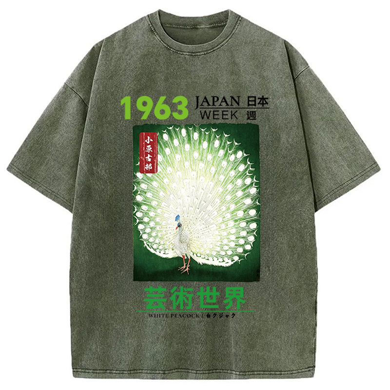 Tokyocanvas White Peacock Washed T-Shirt
