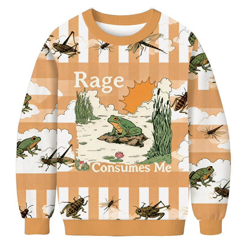 Tokyocanvas Rage Consumes Me Frog Pond Casual Ugly Sweatshirt