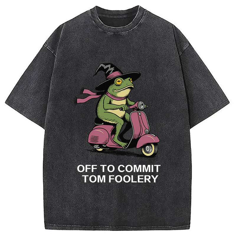 Tokyocanvas Off to Commit Tom Foolery Frog Washed T-Shirt