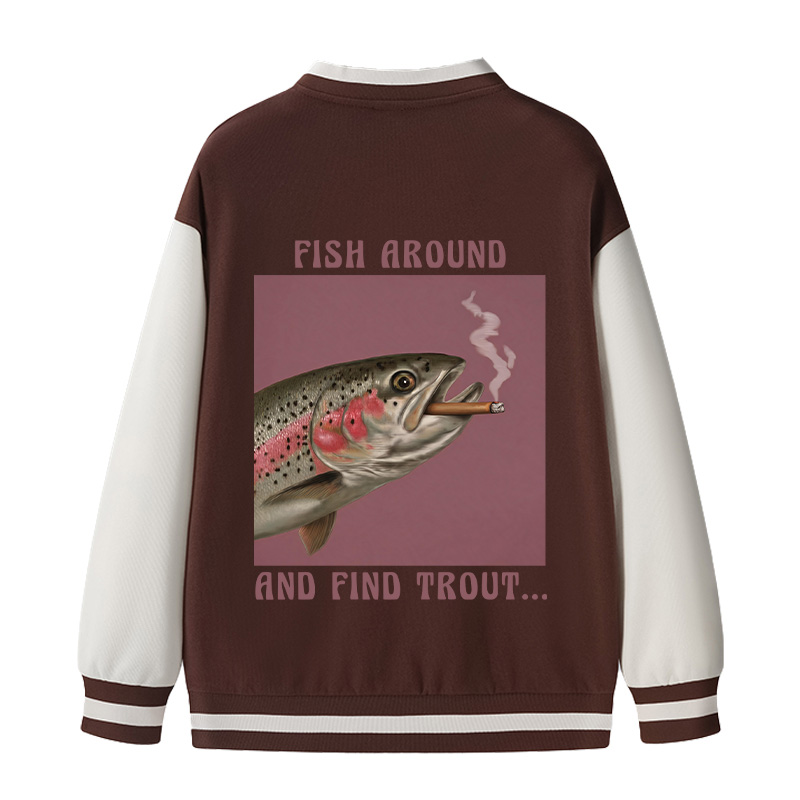 Tokyocanvas Smoking Trout Varsity Jacket
